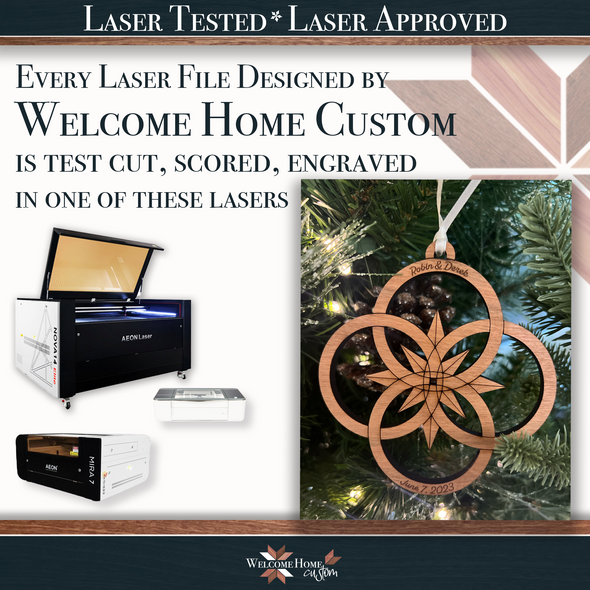 Wedding Rings Ornament Laser Ready Design File