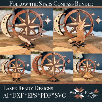 Follow the Stars Compass Laser Ready Design