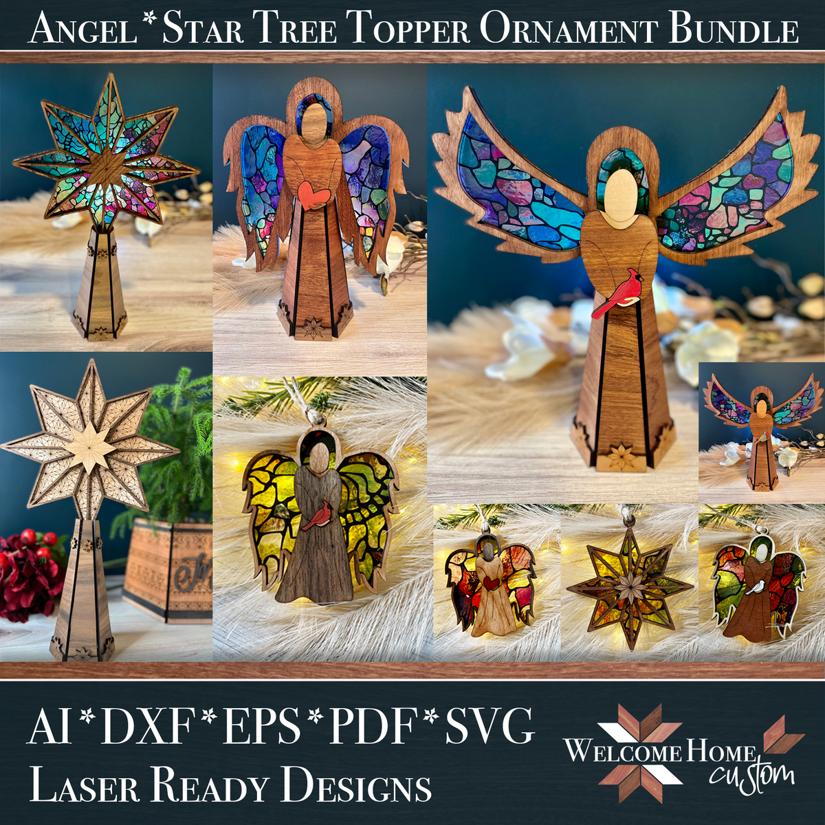 Tree Topper, Star Angel front – STITCH
