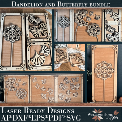 Dandelion and Butterfly Bundle - Laser Ready Design