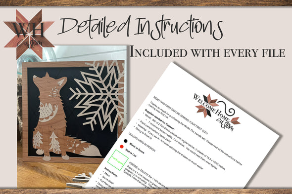 Winter Fox Home Decor and Ornament Bundle - Digital Download for Laser Cutters
