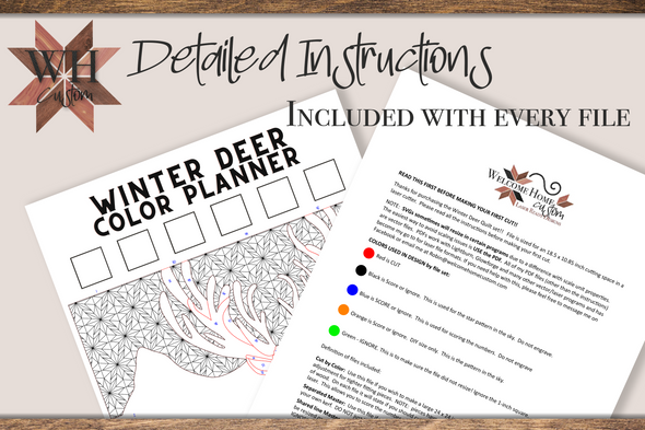 Winter Deer with or without snow with DIY option laser cut file bundle