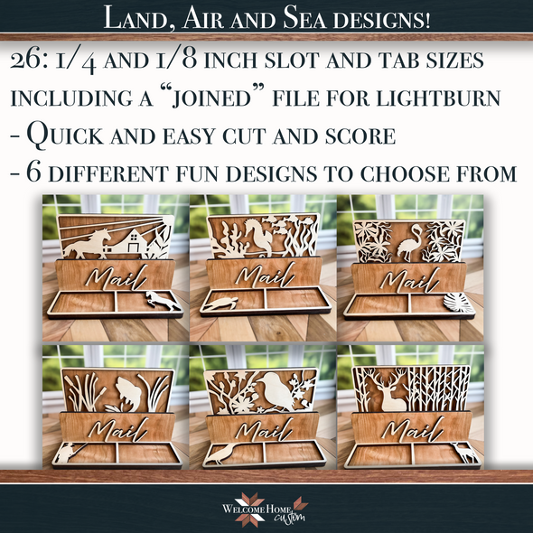 Mail and Trinket Tray Decor - 6 Designs - Laser Ready Design