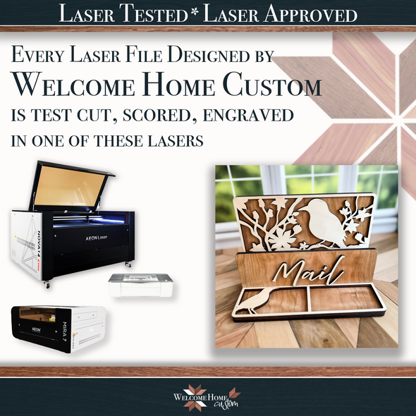 Mail and Trinket Tray Decor - 6 Designs - Laser Ready Design