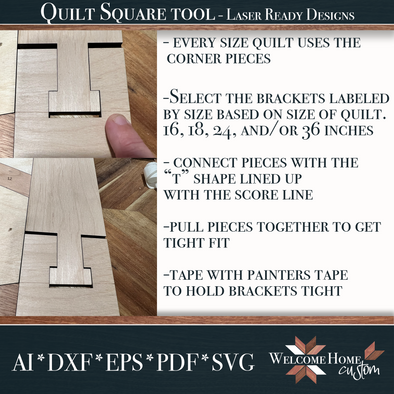 Quilt Square Template laser cut file tool