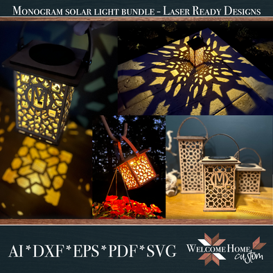 Monogram Lantern Moroccan Inspired laser cut file