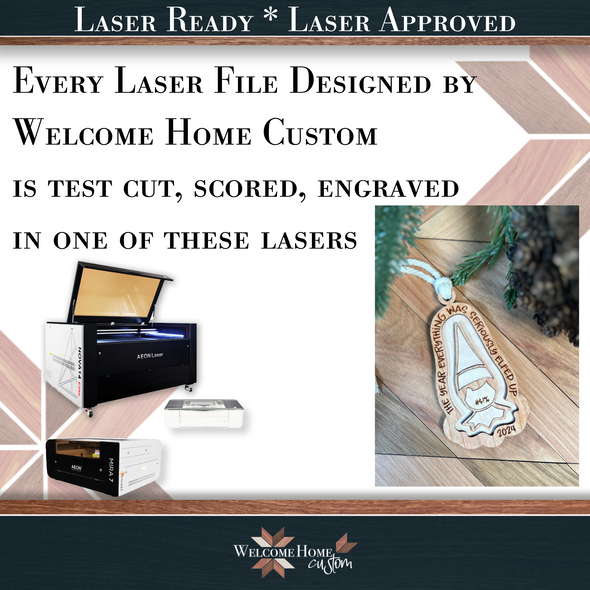 Elfed Up Ornament Laser Ready Design