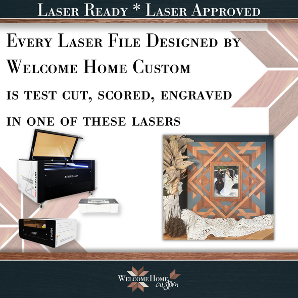 Quilted 24x24 Showstopper with 8x10 Frame option - DIY size included - Laser Ready Design