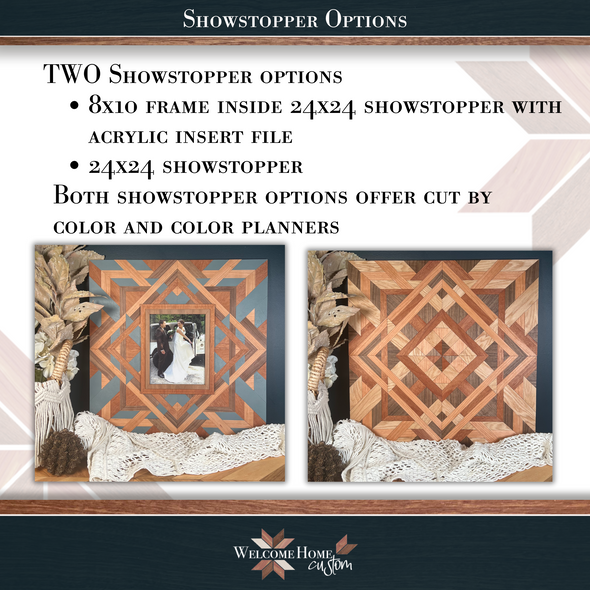 Quilted 24x24 Showstopper with 8x10 Frame option - DIY size included - Laser Ready Design