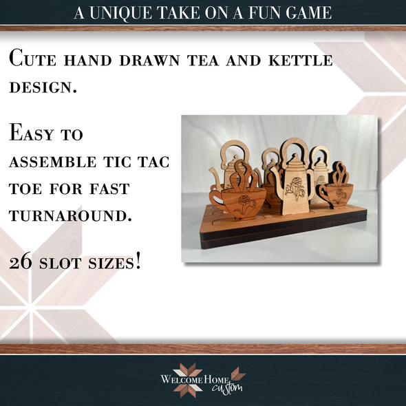 Tic Tac Toe File Set - Tea Cup with Kettle