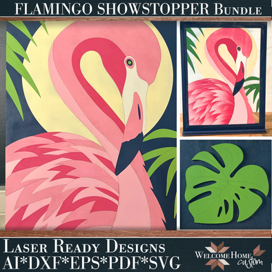 Flamingo SHOWSTOPPER with DIY Option Laser cut design bundle