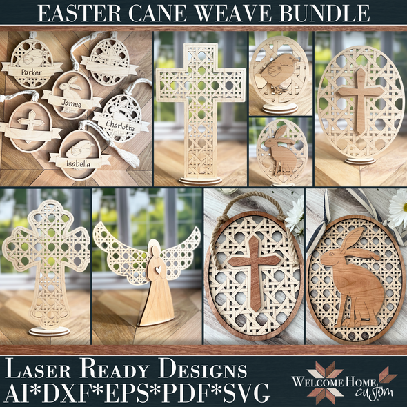 Easter Cane Weave Bundle laser ready design