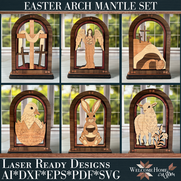 Easter Spring Arch Mantle Decor Bundle - Laser Ready Designs