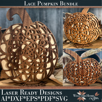 Lace Pumpkins - Fall Harvest Decor Laser cut Files