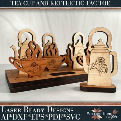 Tic Tac Toe File Set - Tea Cup with Kettle