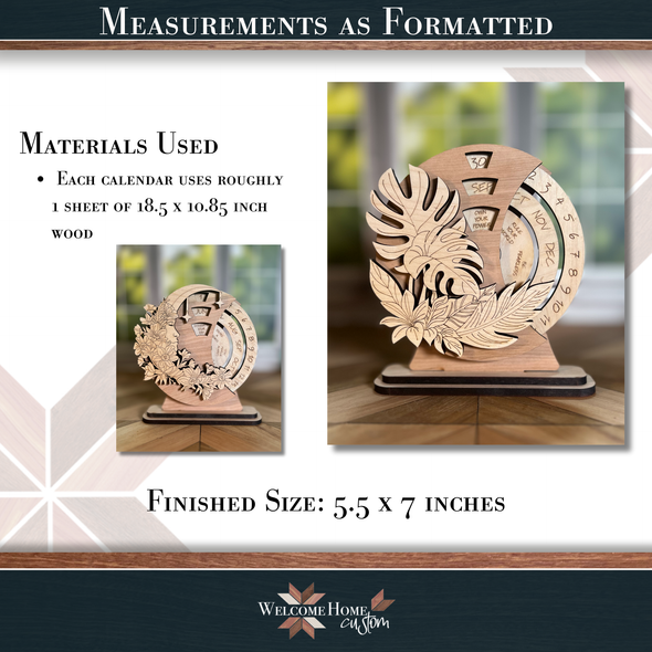 Affirmation Perpetual Calendar File - Laser Ready Designs