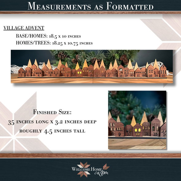 Village Advent calendar laser design file