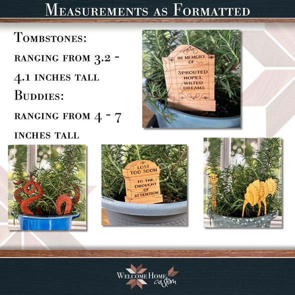 Plant Stakes Buddies and Tombstones - Laser Ready Designs