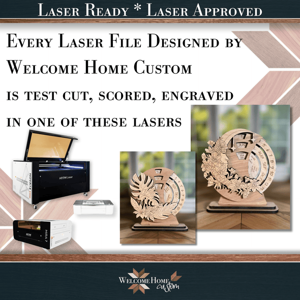 Affirmation Perpetual Calendar File - Laser Ready Designs - Welcome Home Custom