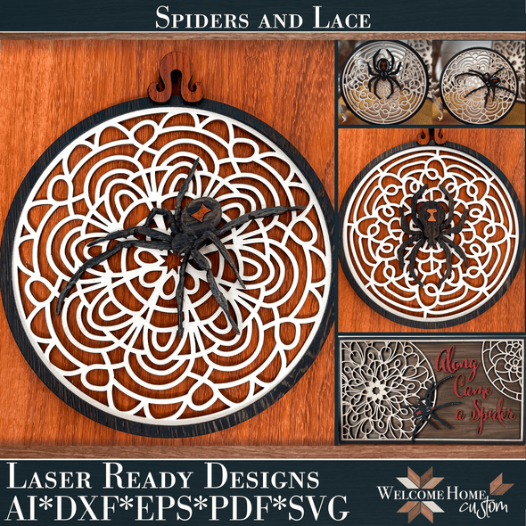 Along Came a Spider Bundle - digital download for laser cutters - Welcome Home Custom