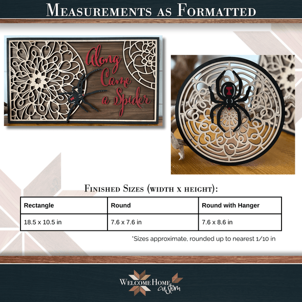 Along Came a Spider Bundle - digital download for laser cutters - Welcome Home Custom