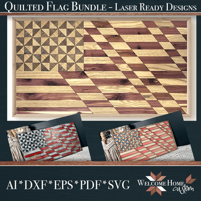 American Flag Laser cut files SVG projects inspired by farmhouse decor by Welcome Home Custom - Welcome Home Custom