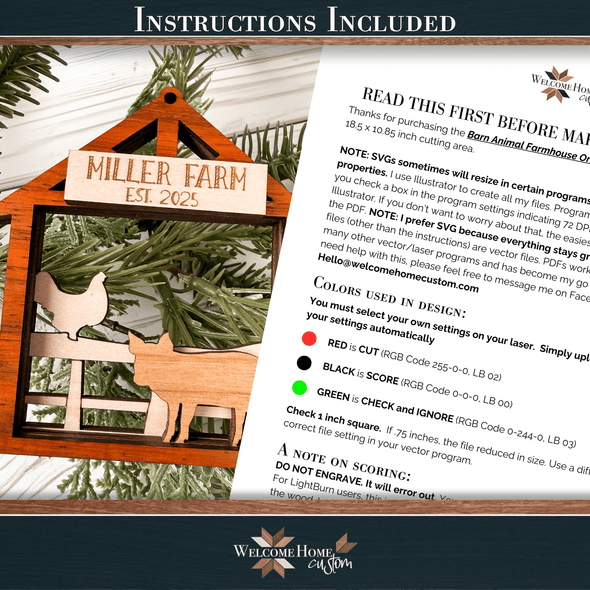 Barn Animal Customizable Ornament Bundle - Welcome Home Custom