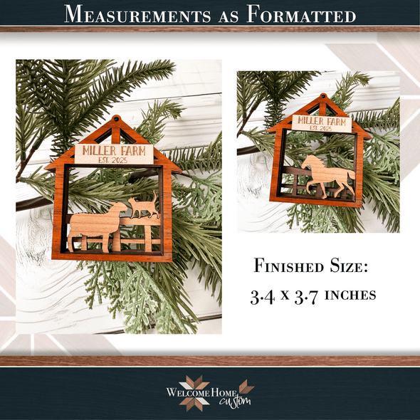 Barn Animal Customizable Ornament Bundle - Welcome Home Custom
