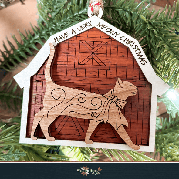 Barnyard Animal Ornaments with Barn - Laser Ready Designs - Welcome Home Custom