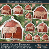 Barnyard Animal Ornaments with Barn - Laser Ready Designs - Welcome Home Custom