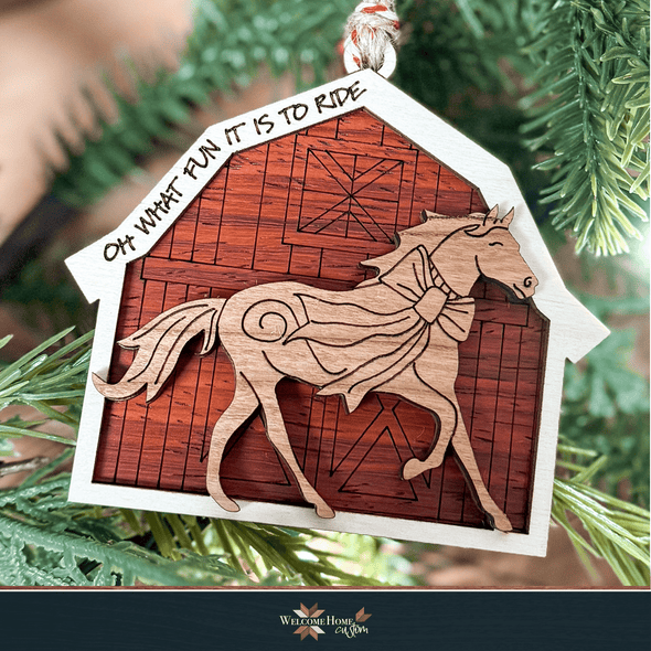 Barnyard Animal Ornaments with Barn - Laser Ready Designs - Welcome Home Custom