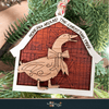 Barnyard Animal Ornaments with Barn - Laser Ready Designs - Welcome Home Custom