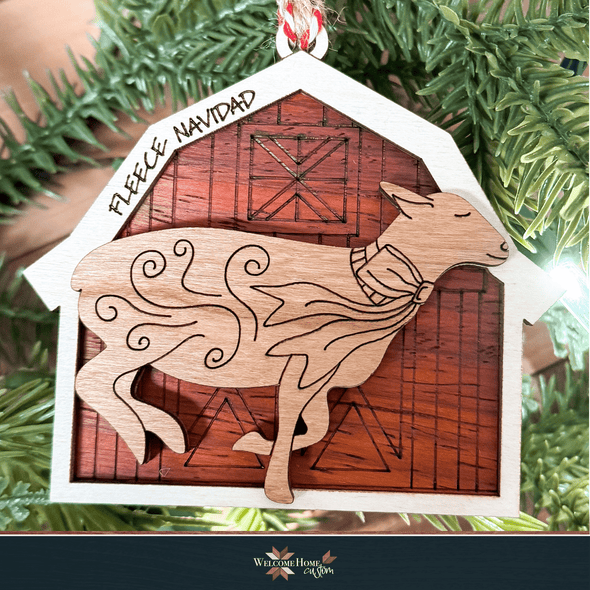 Barnyard Animal Ornaments with Barn - Laser Ready Designs - Welcome Home Custom