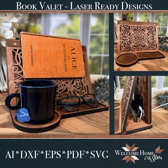 Book Valet Laser cut file - Welcome Home Custom