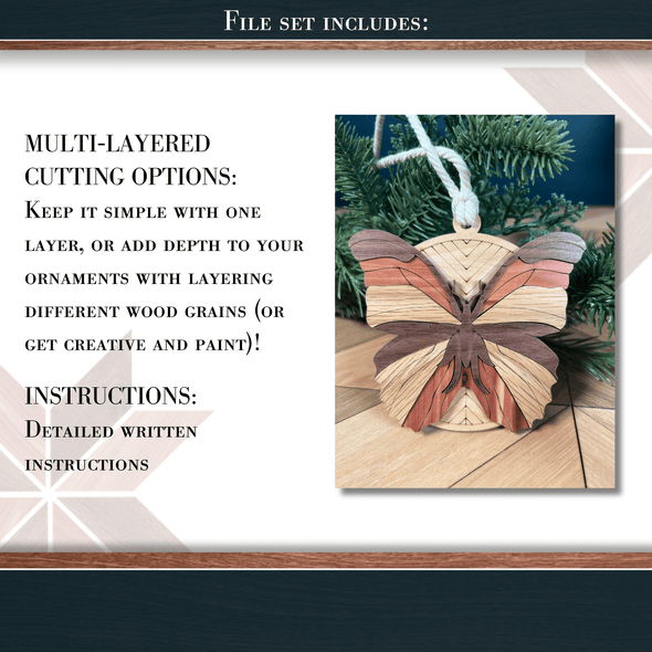 Butterfly Showstopper Ornament - Laser Ready File - Welcome Home Custom