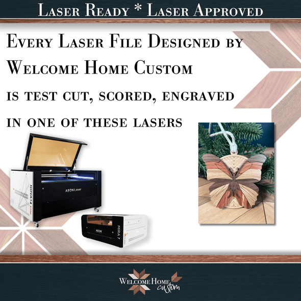 Butterfly Showstopper Ornament - Laser Ready File - Welcome Home Custom