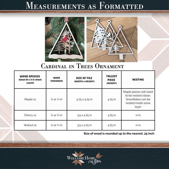 Cardinal Ornament laser cut files - Memorial Ornament - Digital File Download - Welcome Home Custom