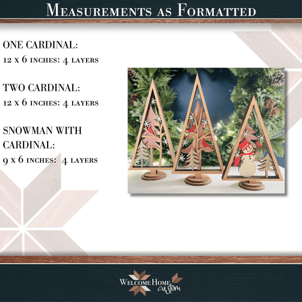 Cardinal SVG Laser cut files - Cardinal and Snowman winter set - winter decor - Mantel decor - Christmas decor - memorial remembrance gift - Welcome Home Custom