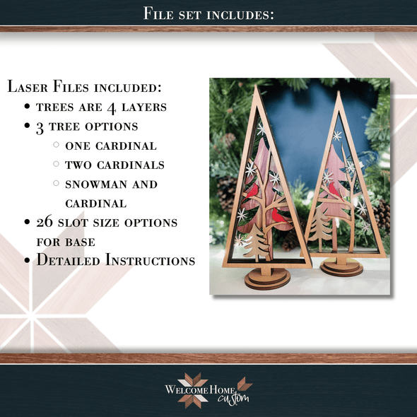 Cardinal SVG Laser cut files - Cardinal and Snowman winter set - winter decor - Mantel decor - Christmas decor - memorial remembrance gift - Welcome Home Custom