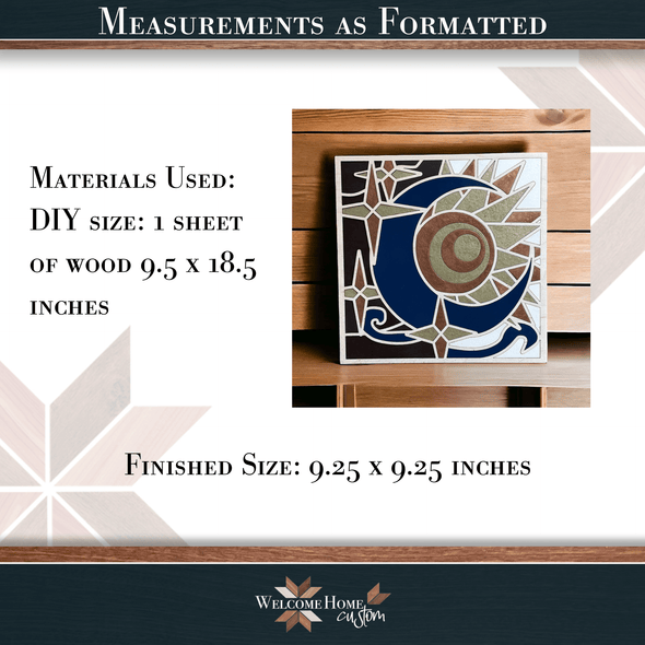 Celestial Sun and Moon Laser cut file bundle with stained glass DIY design by Welcome Home Custom - Welcome Home Custom