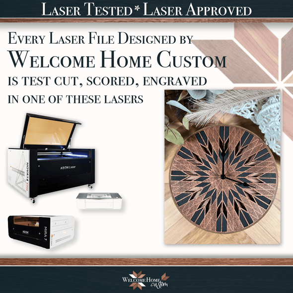 Clock with Calendar and Wall Clock Bundle - Laser Ready Designs - Welcome Home Custom