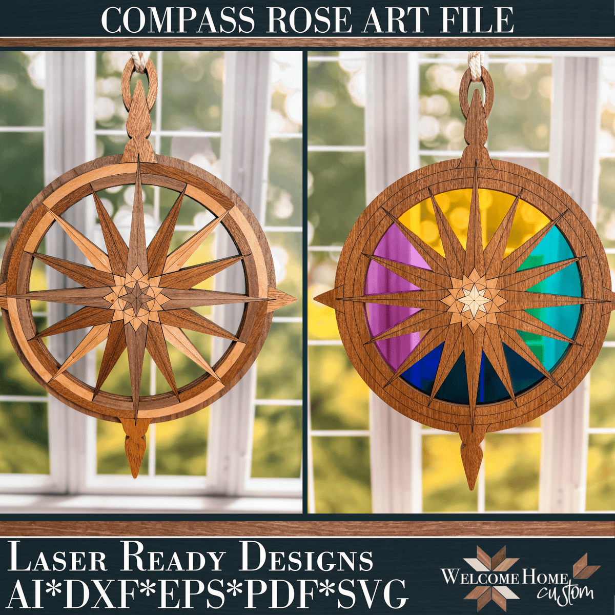 Compass Rose Art File - File set to make with or without acrylic ...