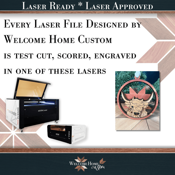 Cow Showstopper Ornament - Laser Ready File - Welcome Home Custom