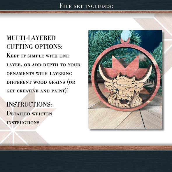 Cow Showstopper Ornament - Laser Ready File - Welcome Home Custom