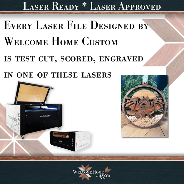 Dragon Showstopper Ornament - Laser Ready File - Welcome Home Custom