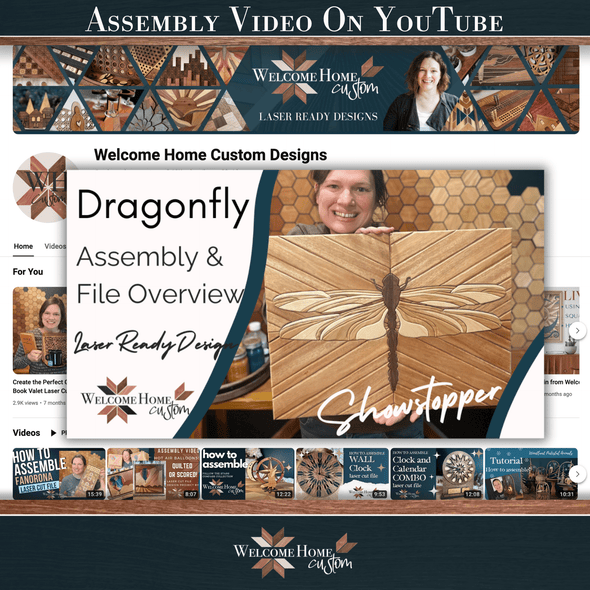 DRAGONFLY SHOWSTOPPER with DIY Option - Laser Ready Designs - Welcome Home Custom