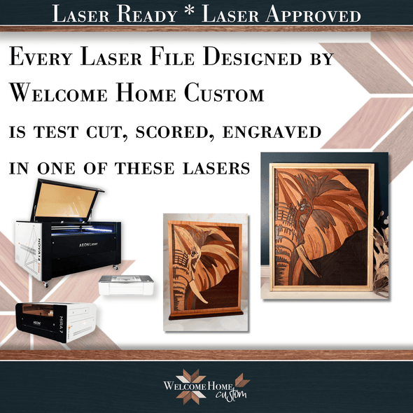 Elephant SHOWSTOPPER with DIY Option - Laser Ready Design - Welcome Home Custom