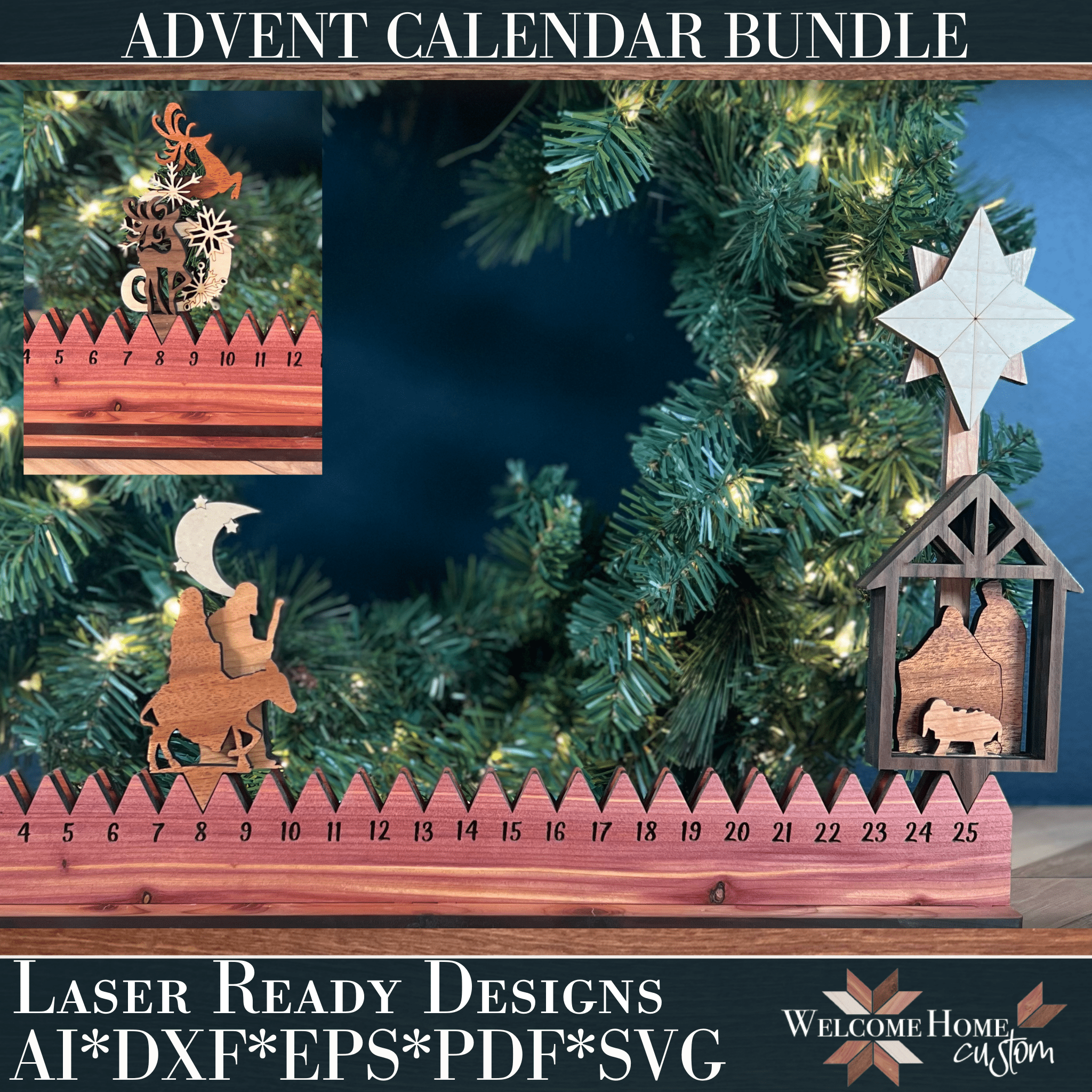 Advent Loading Advent Calendar BUNDLE includes reindeer and nativity markers - Christ ...