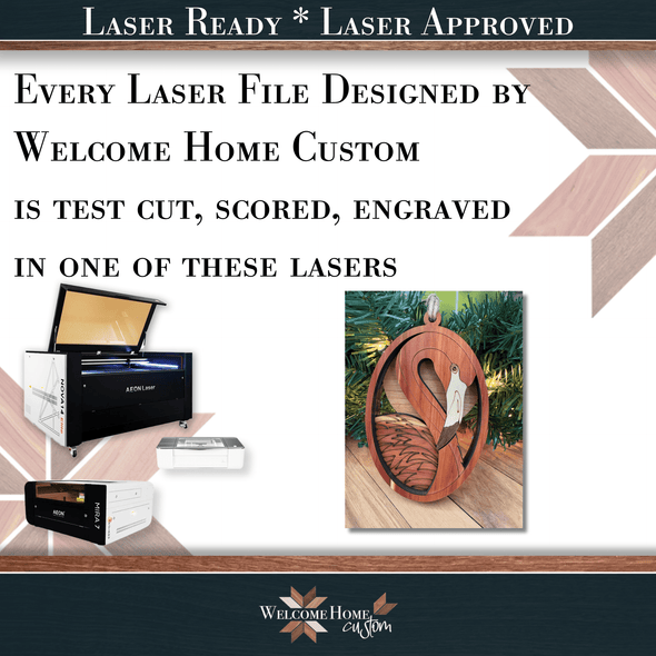 Flamingo Showstopper Ornament - Laser Ready File - Welcome Home Custom
