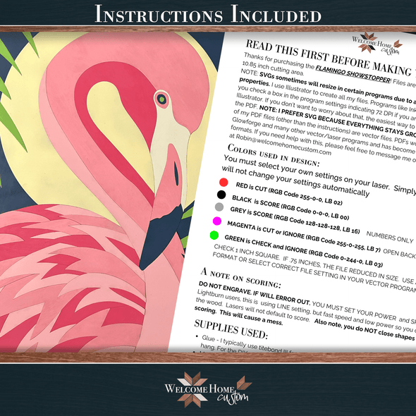 Flamingo SHOWSTOPPER with DIY Option - Subscription for August 2024 - Welcome Home Custom